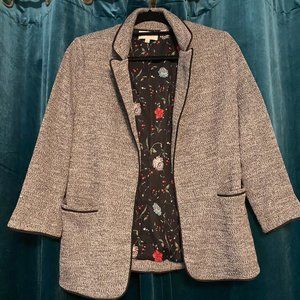 Stitch Fix Skies Are Blue gray/black contrast piping blazer size L
